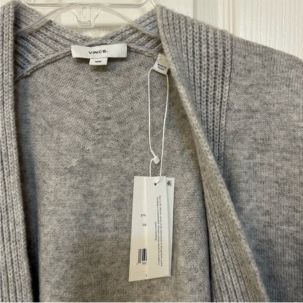Vince Wool & Cashmere Cardigan in Heather Beige - Picture 5 of 9